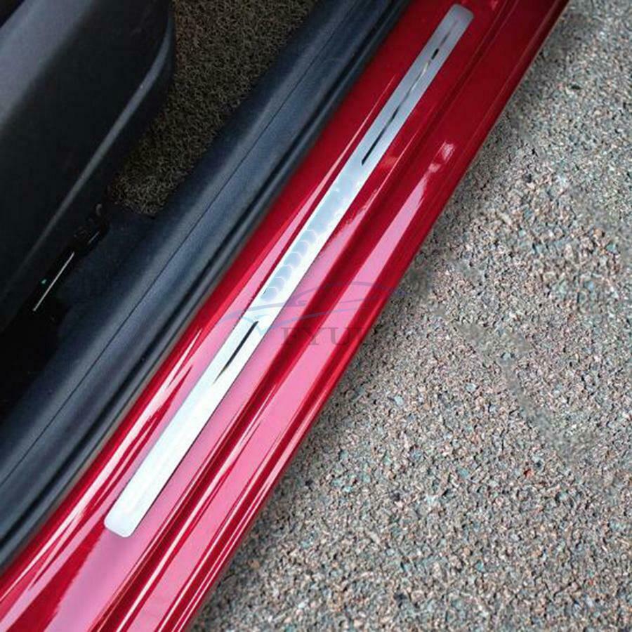 4× Front Rear Door Car Stainless Steel Door Sill Scuff Plate For 18-21 Ford F150