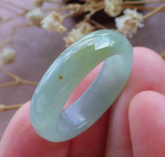 Certified yellow% natural A jade jade round ring US 7-8.5