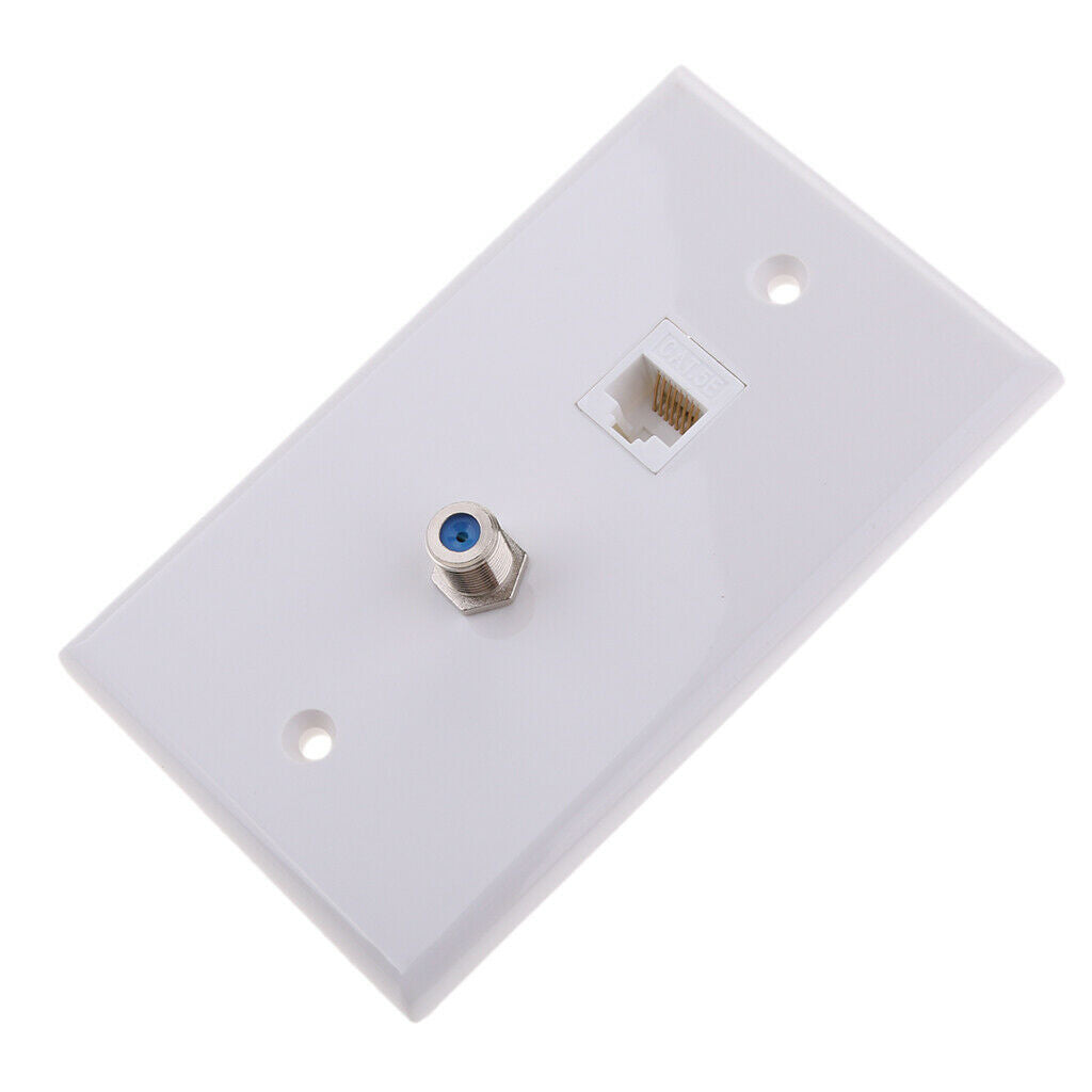 Ethernet Coax   Coaxial F Type Wall Plate   Socket Outlet Cover Panel