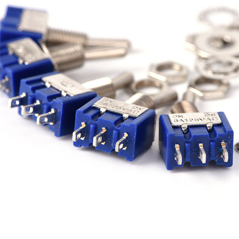 5Pcs Metal AC ON/OFF SPDT 2 Position Latching Toggle Durable SwitcYX.l8