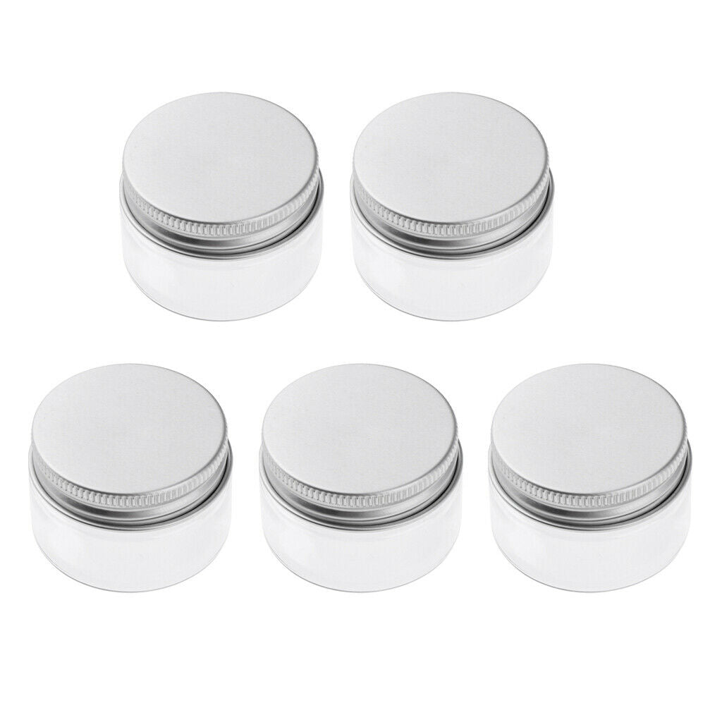 5x Empty Cosmetic Pots Lip Balm Container Jar Aluminum Cover 100 ml 68x43 mm