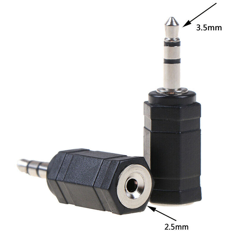 2Pcs 3.5mm male to 2.5mm female stereo audio mic plug adapter mini jack c.l8