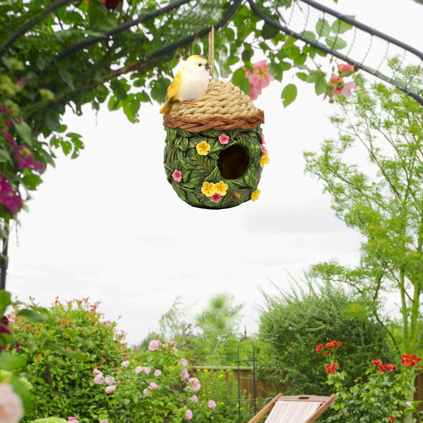 Country Bird House Decorative Birds Nest Outdoor Birdhouse Cage Bird Feeder