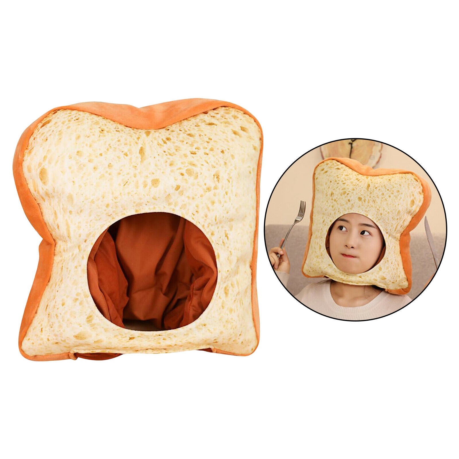Girls Cute Toast Hats Headband Plush Hood Hat  Headdress for Women Teens
