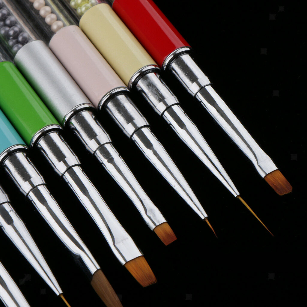 10Pcs Acrylic Nail Brush Professional Nail Art Painting Dotting Pen Tool Set