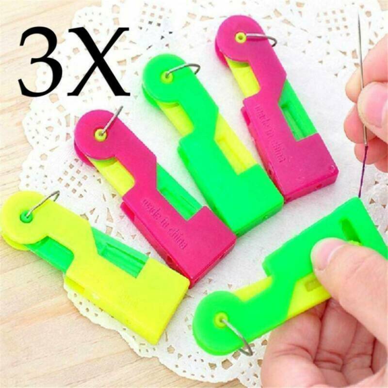 US 3* Elderly Use Automatic Easy Sewing Needle Device Threader Thread Guide Tool