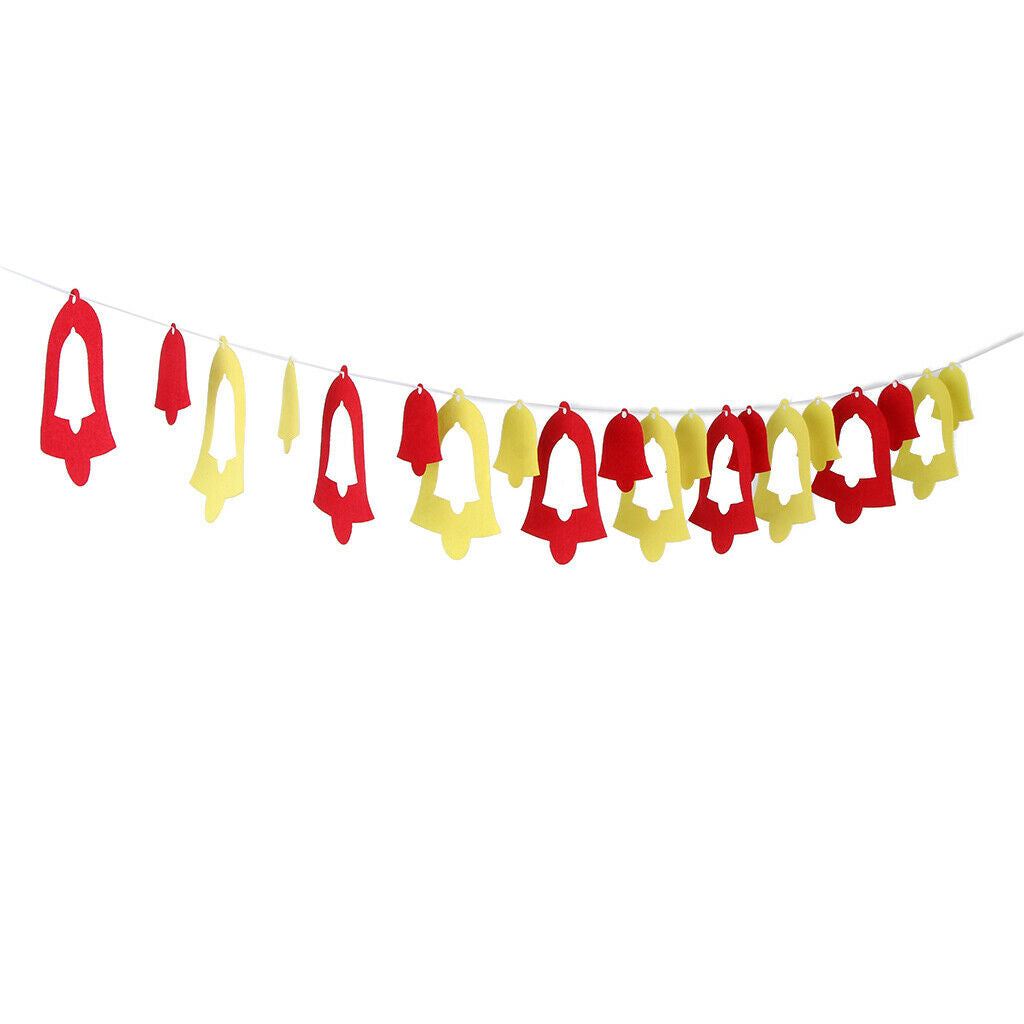 Christmas Bell Banner Garland Holiday Party Decoration Xmas Flag