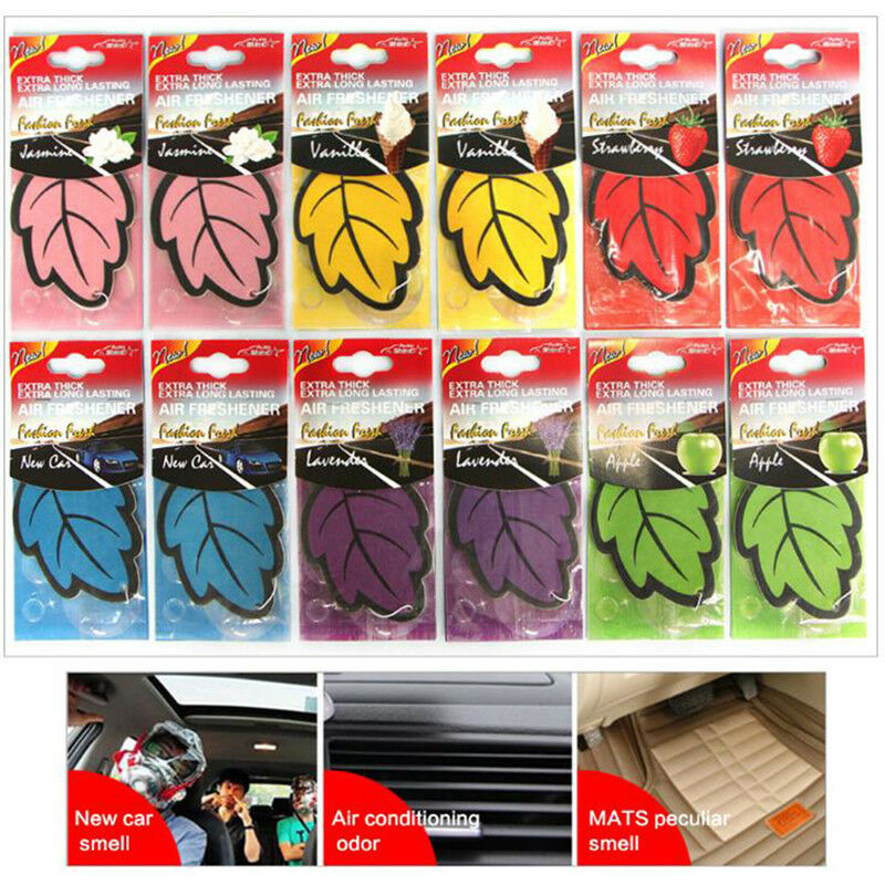 6Pcs/Lot Auto Shine Paper Hanging Car Air Freshener Vanilla perfumed Leaf  l Kt