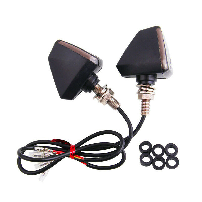 2PCS Motorcycle Bike Scooter Amber LED Turn Signal Indicator Blinker Light Lamps