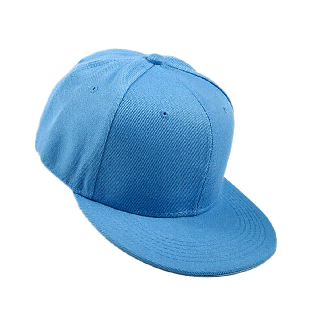 Plain Solid Denim Baseball   Adjustable Curved Visor Lake-blue