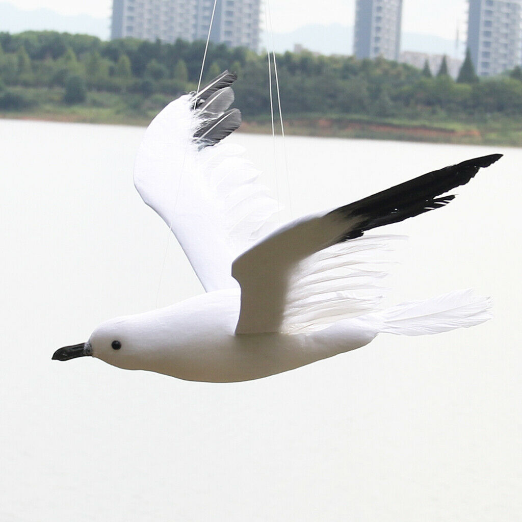 Flying Foam Seagull Birds Statue Wall Hanging Art Decor Home Ornament Size M