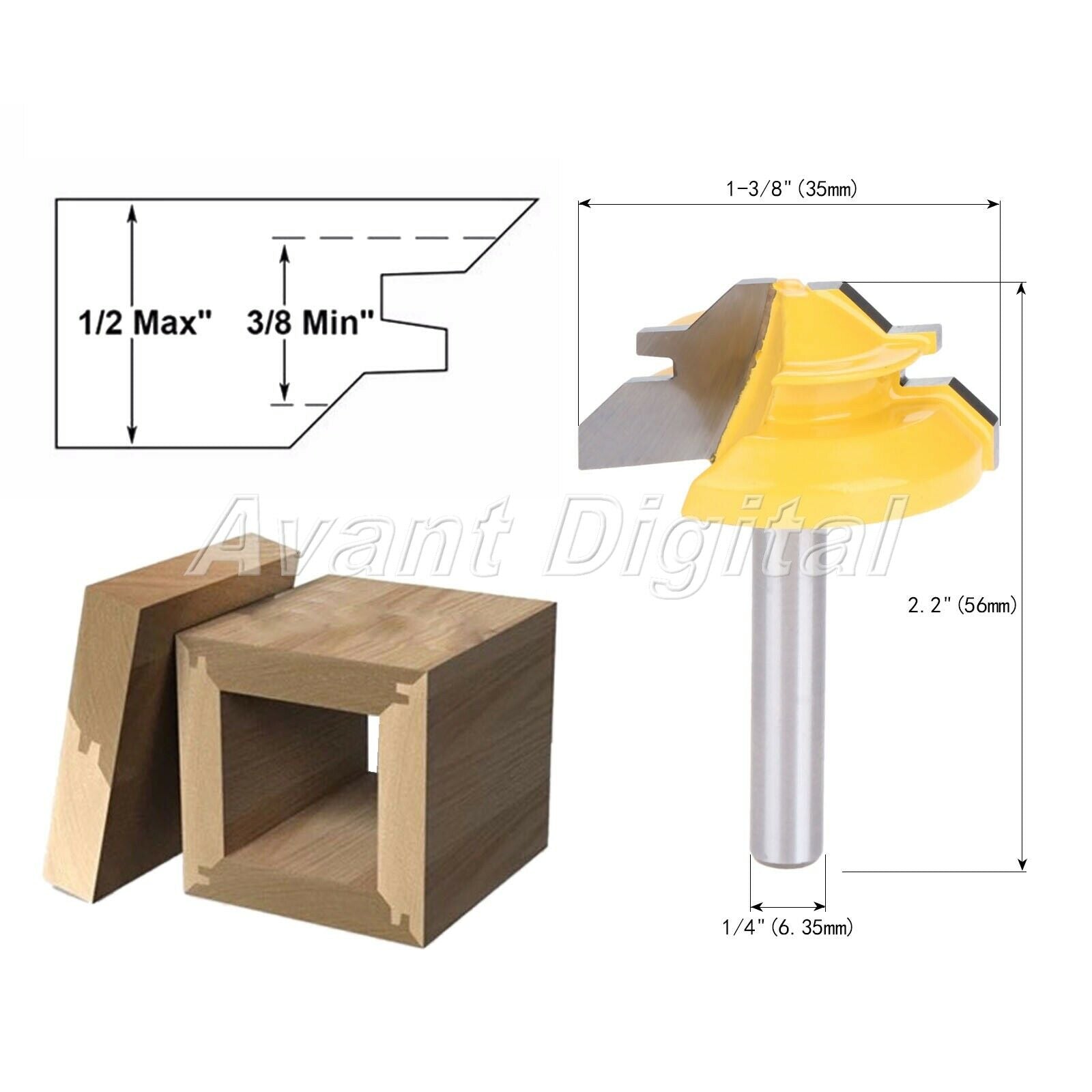 1/4" Shank Woodworking Carving Forming Cutter Tongue Groove Milling Router Bits
