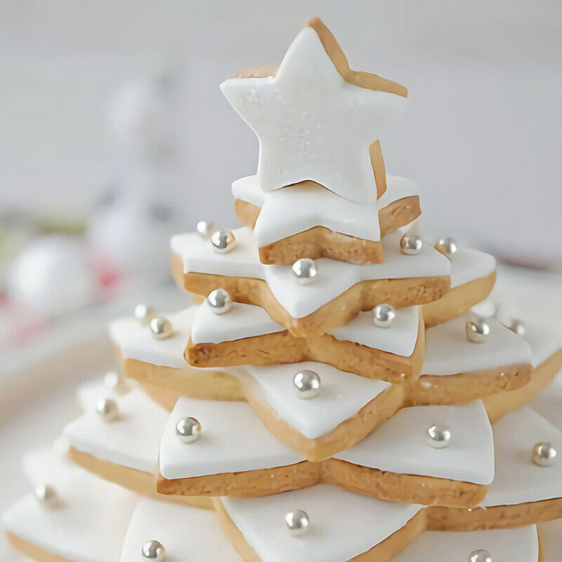 6Pcs/set Christmas Tree Cookie Cutter Stars Shape Cake Biscuit Cutter Mo.l8