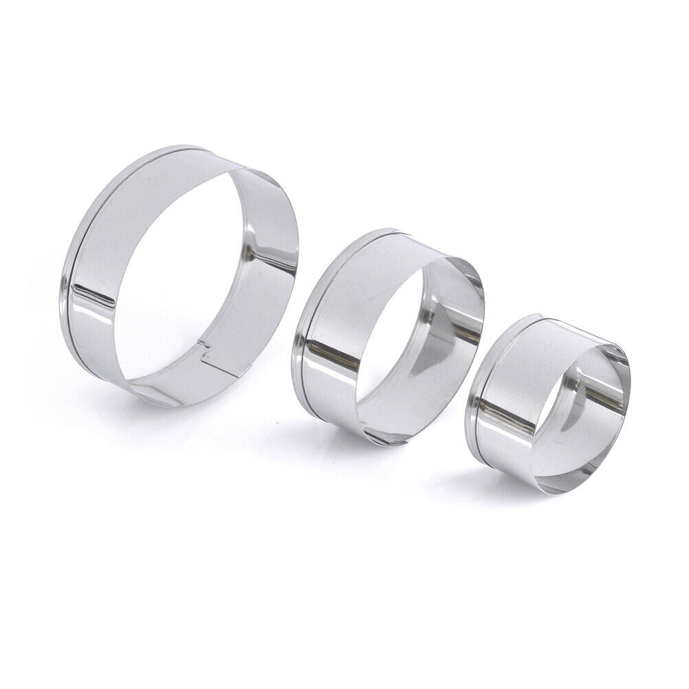 3pcs/set stainless steel rounds circle shaped cookie cutter biscuit pastry molds