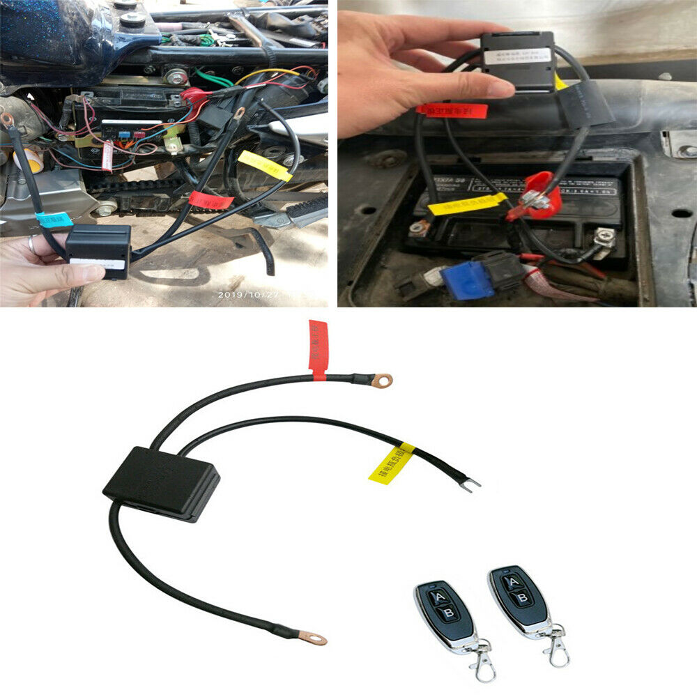 Motorcycle Dual Remote Control Battery Disconnect Cut Off Isolator Switches 1x