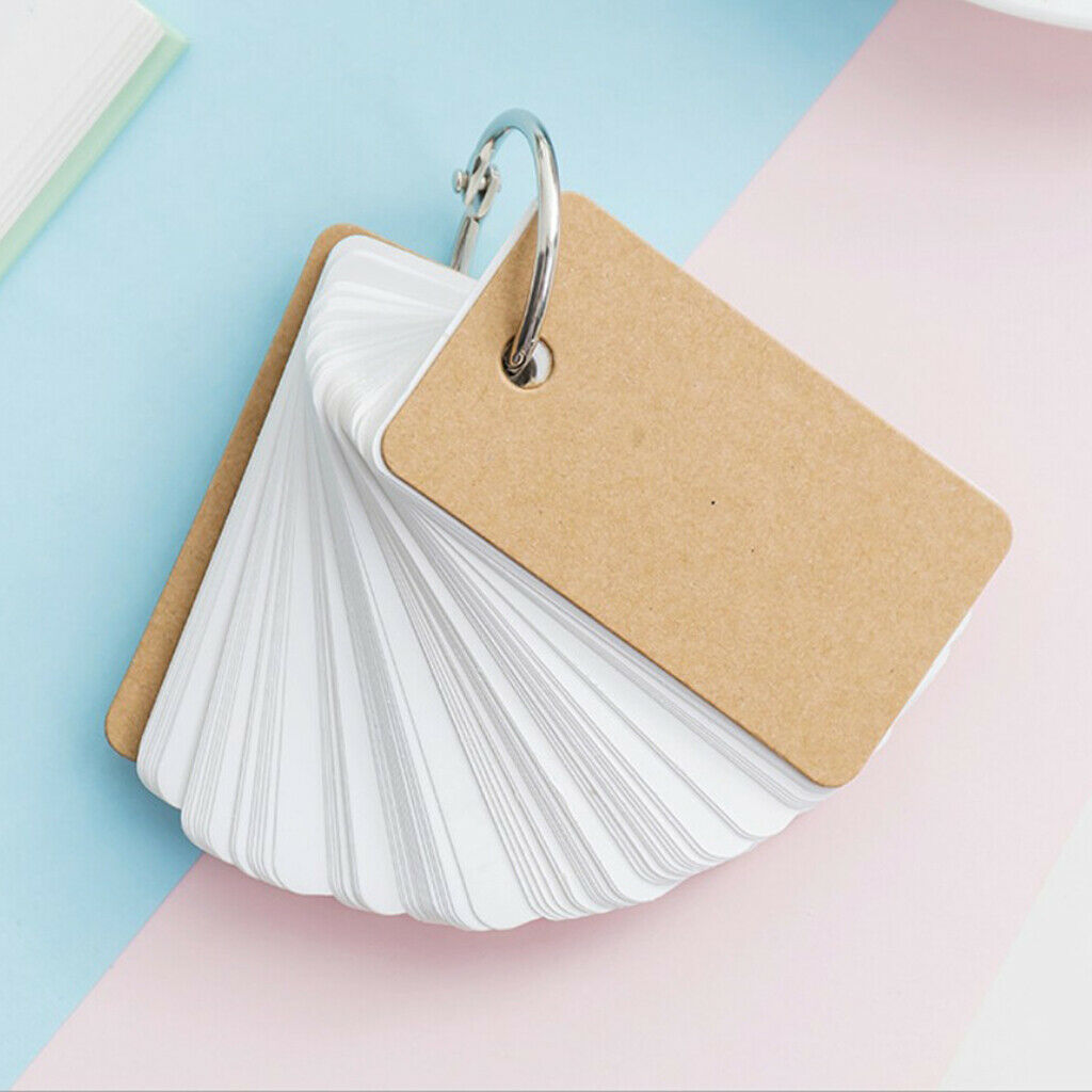 4 packs (100 sheets per pack) blank index cards with ring