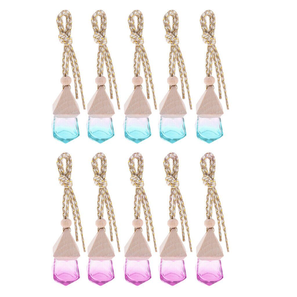 10Pcs Multicolor Empty Vial Pendant with Strings Decorative Pendant Car Jars