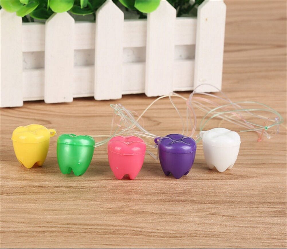 New Plastic Baby Teeth Case Milk Teeth Box Deciduous Flower Shape Holer BDAU