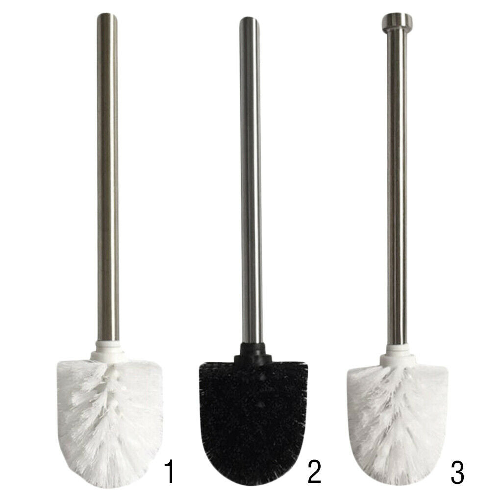 Toilet Bowl Brush, Stainless Steel Long Handle -- White