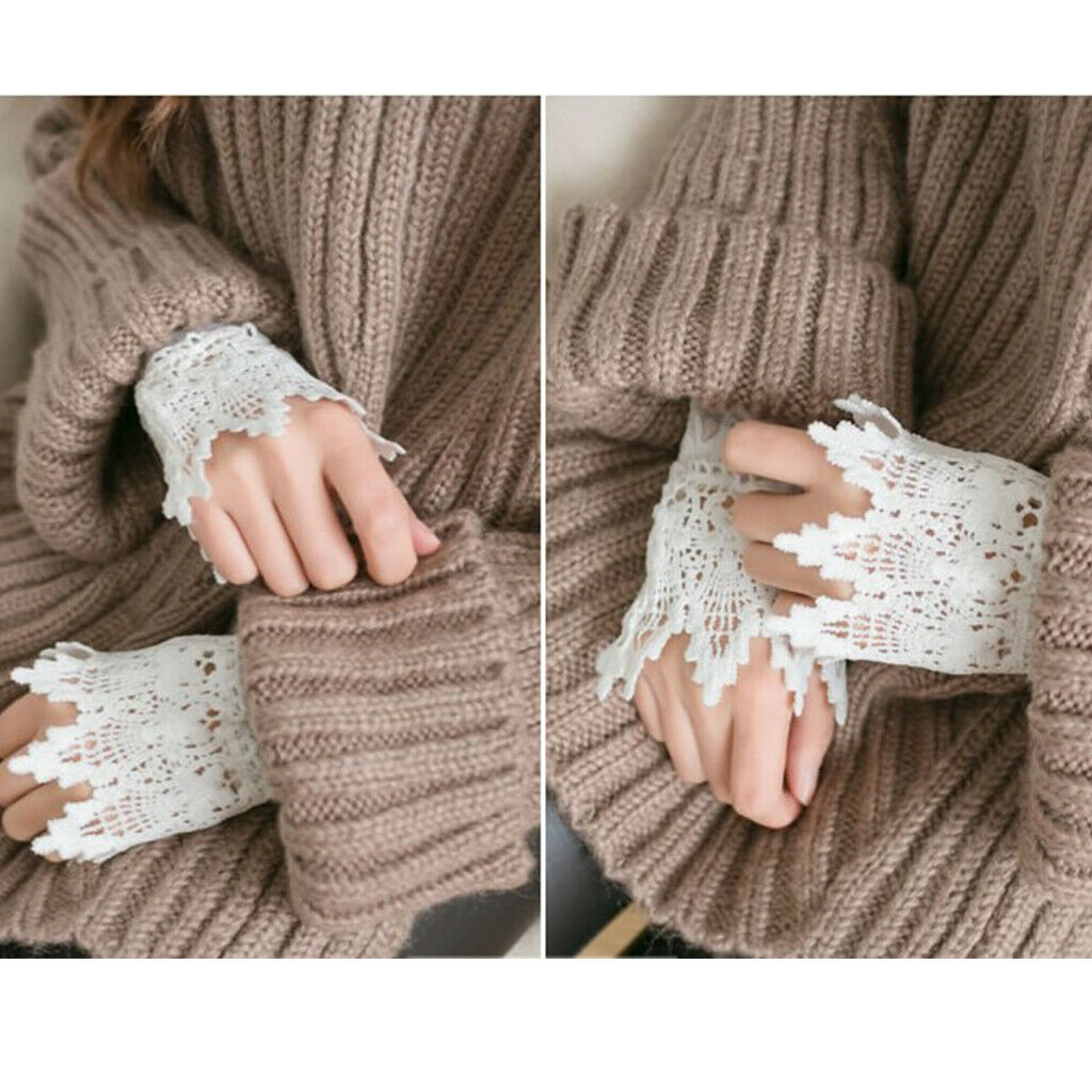Ladies Decorative Hollow Lace Cuffs Bracelet Detachable Shirt False Sleeves