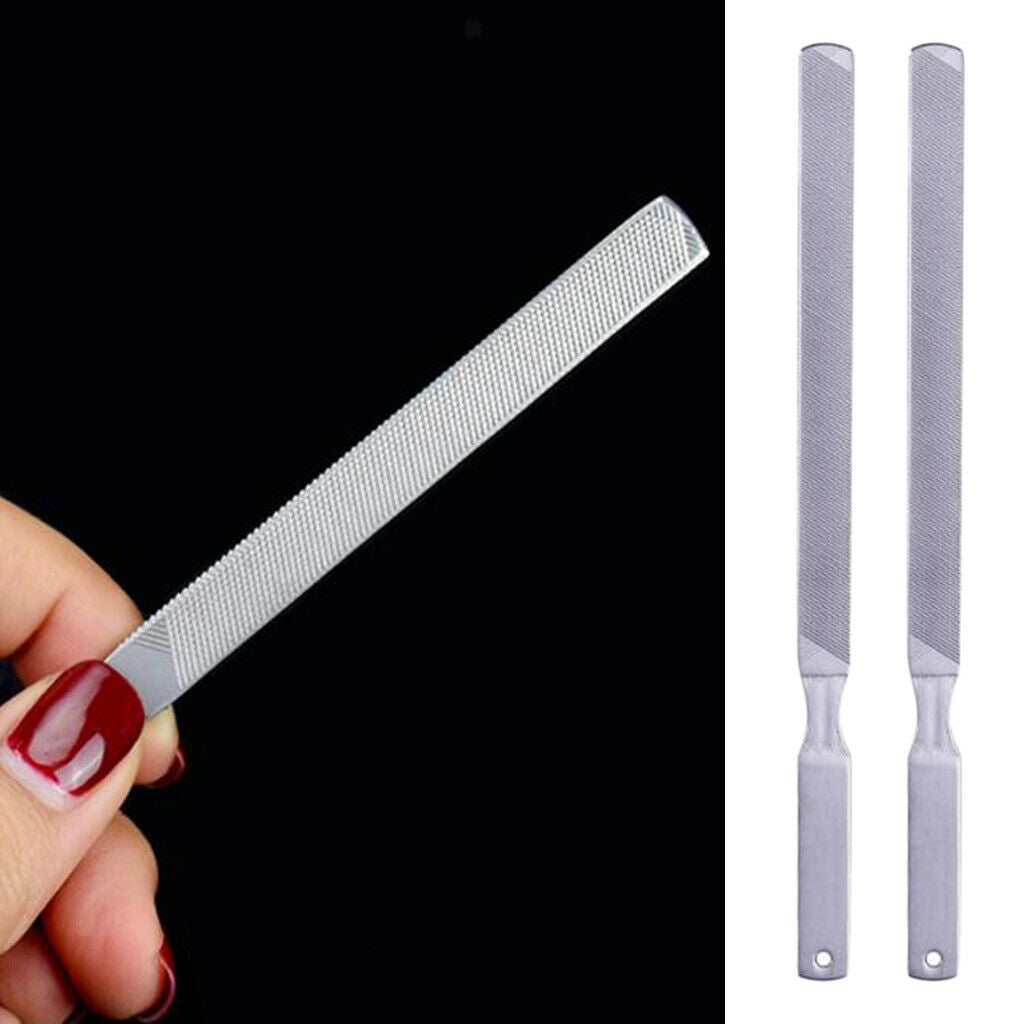 2Pcs Metal Nail Files Double Sided Grinding Polisher Pedicure Manicure Tools
