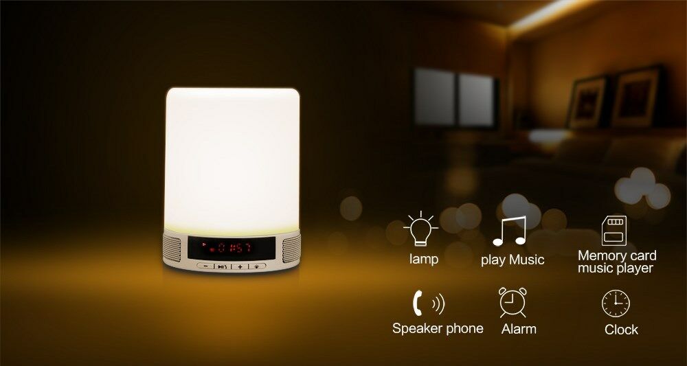 Outdoor Romantic Lighting Bluetooth Speaker with Smart Alarm Clock Led lamp