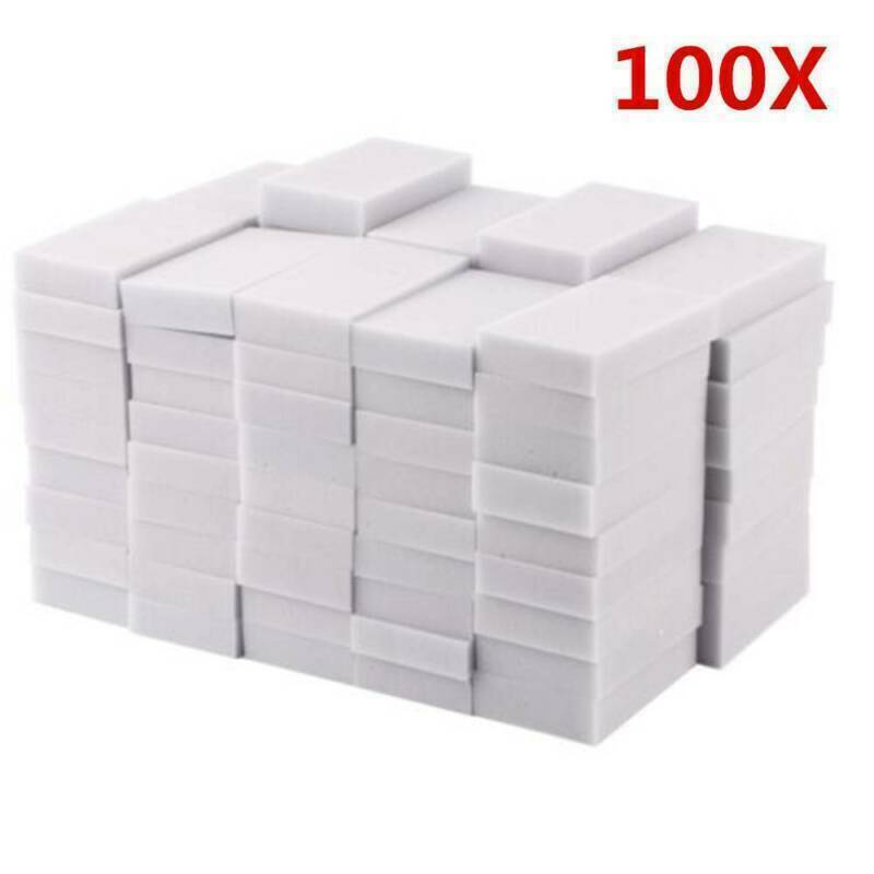 100 Pack Extra Large 1-1/4" Magic Sponge Eraser Melamine Foam Cleaning