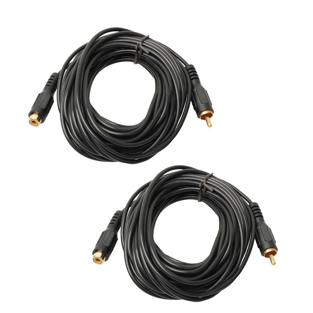 2Pack 6ft RCA Male to Female Extension Cord Audio Adapter for Video DVD CD