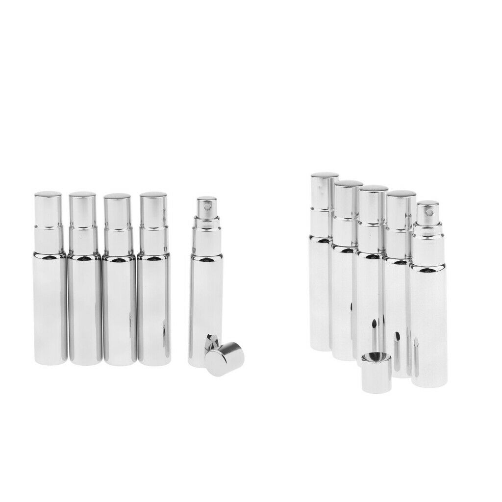 10Pcs 10mL Glass Refillable Perfume Empty Travel Spray Bottle Useful NEW