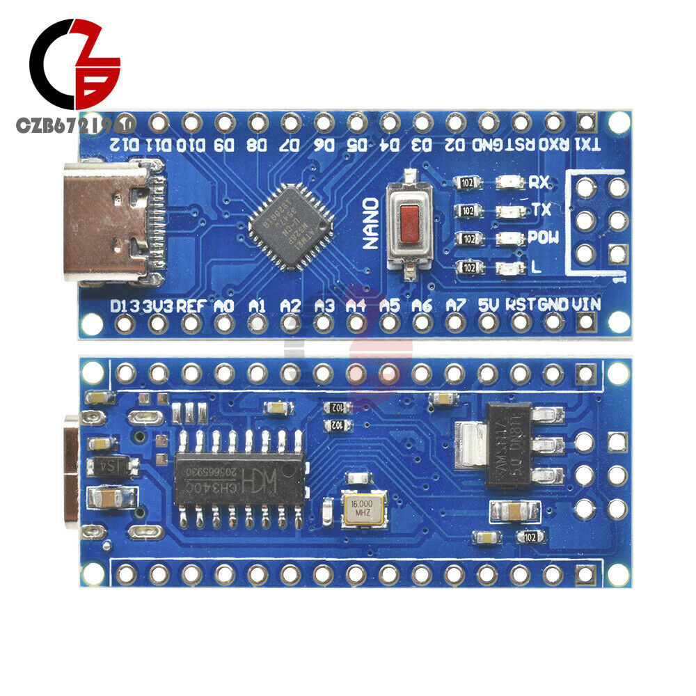5PCS Nano V3.0 Type-C USB ATmega328 5V 16M Micro-Controller Board CH340G Driver