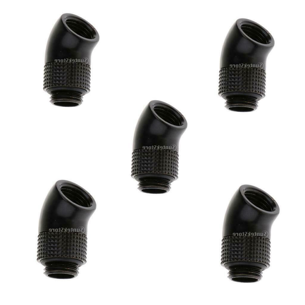 5 Pack G1/4 Thread 45 Degree Rotary Adapter for PC Water Cooling
