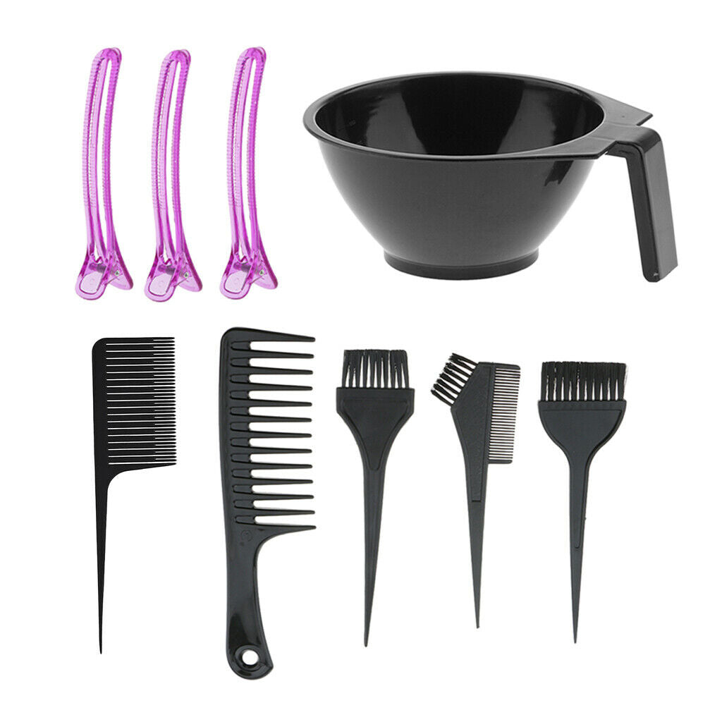 9Pcs Hair Coloring Mixing Bowl Bleaching Dyeing Kit Salon Beauty Comb Tool