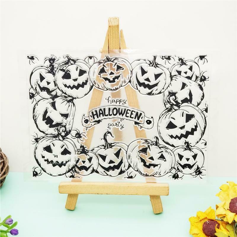 Happy Halloween Pumpkin Silicone Clear Seal Stamp DIY Scrapbooking Emboss Photo