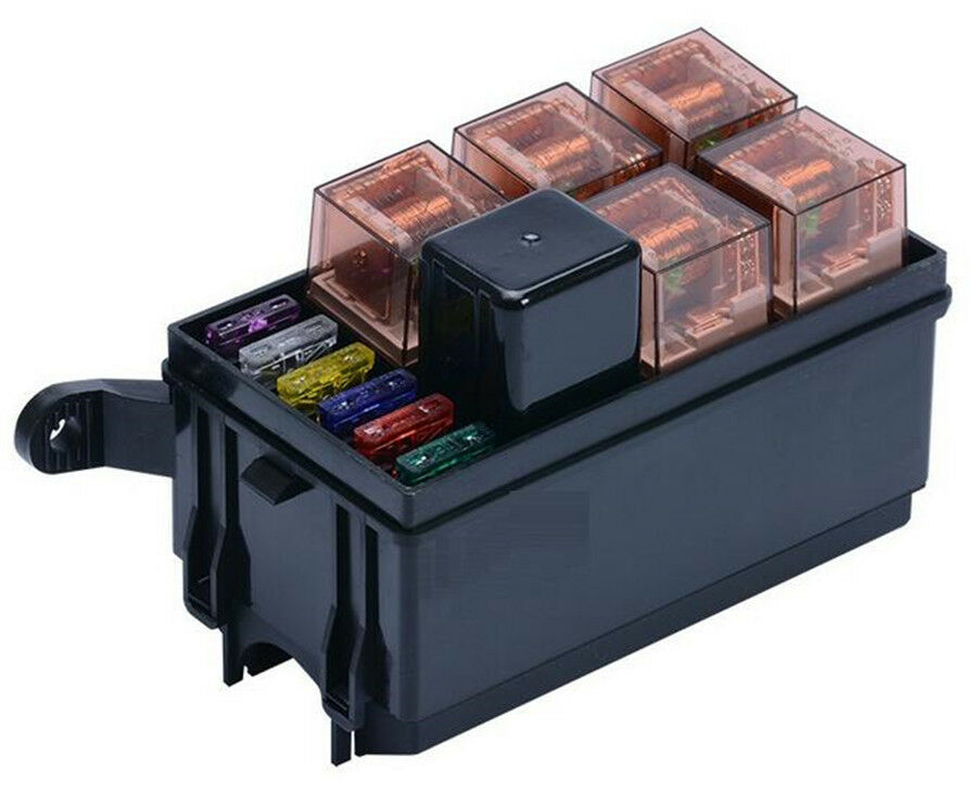 Durable Fuse Box Auto 6 Relay Block Holders 5 Road For Car Trunk ATV Insurance