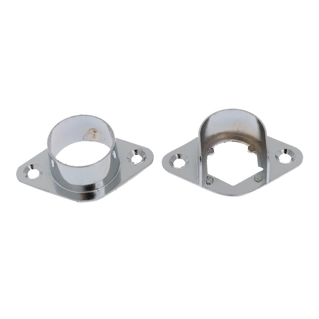 4x Closet Wardrobe Rod Holder Socket End Support Pipe Bracket U-Shaped Flange