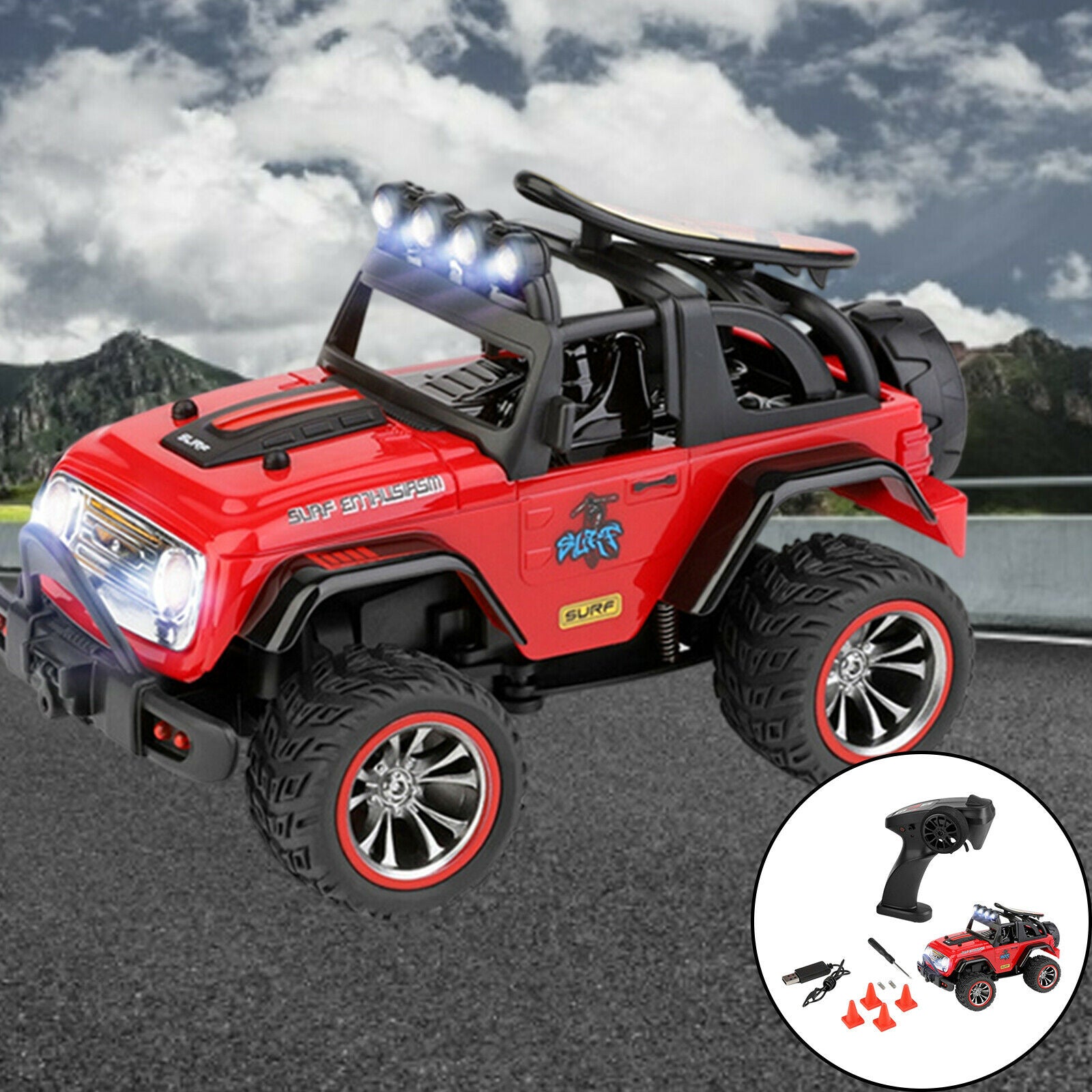 1:32 4WD Remote Control Truck High Speed Racing Vehicle 25km/h Off-Road Car