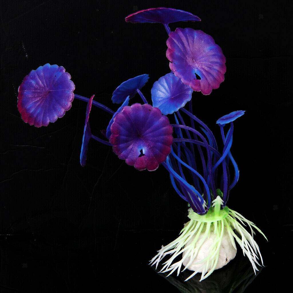 2x 3pcs  Plastic Lotus Leaves Plant For Aquarium