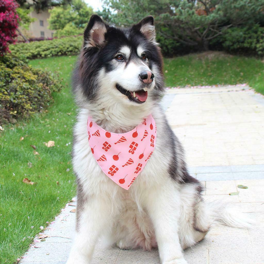 Dog Scarf Cat Washable Saliva Towel For Small Medium Dog Cat Kitten Pink-L