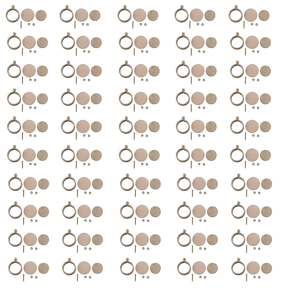 Mini Embroidery Hoops, 50Pcs Cross Stitch Hoop Adjustable Wood Embroidery Craft
