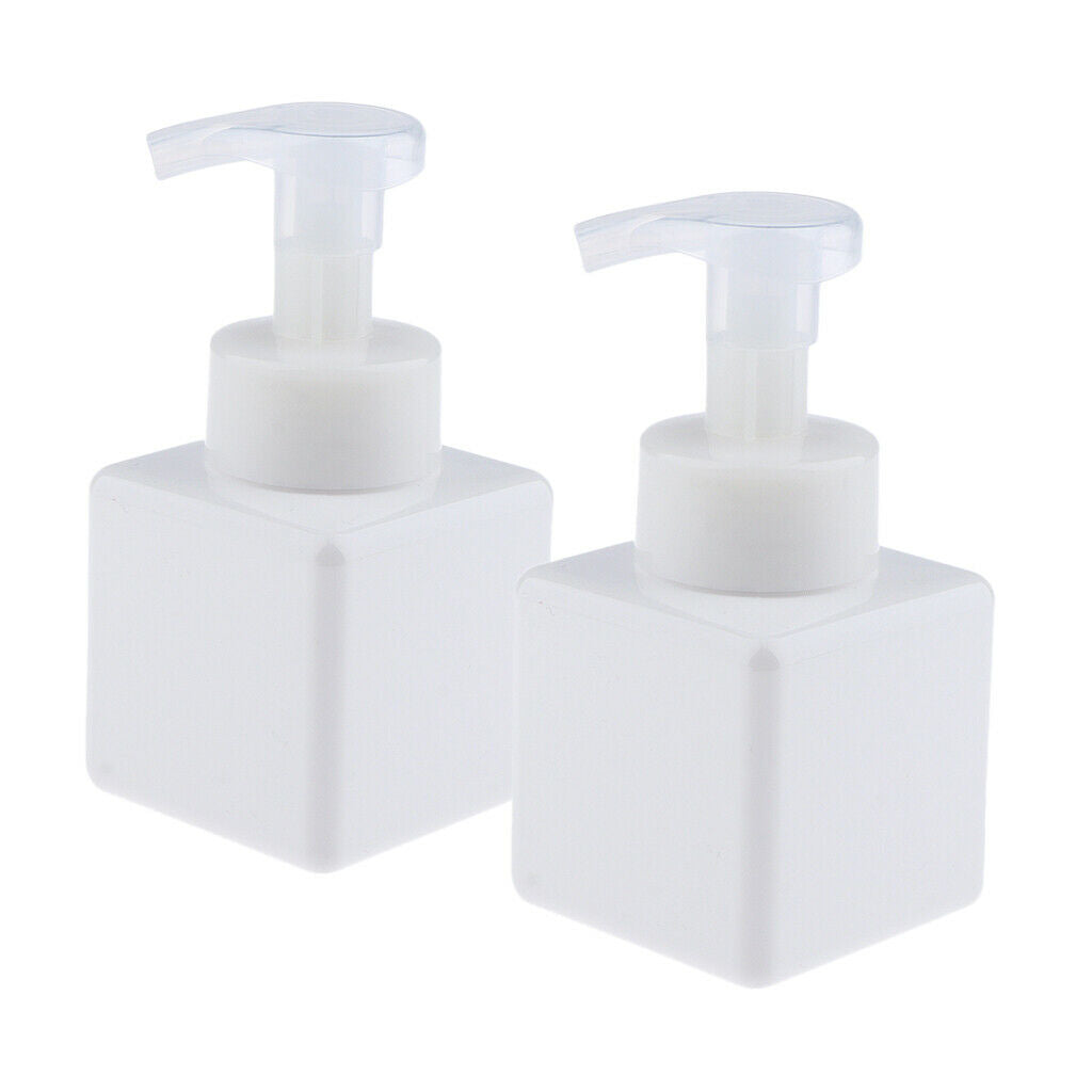 Empty Liquid Soap Pump Bottles Square Body Wash Detergent Dispenser White