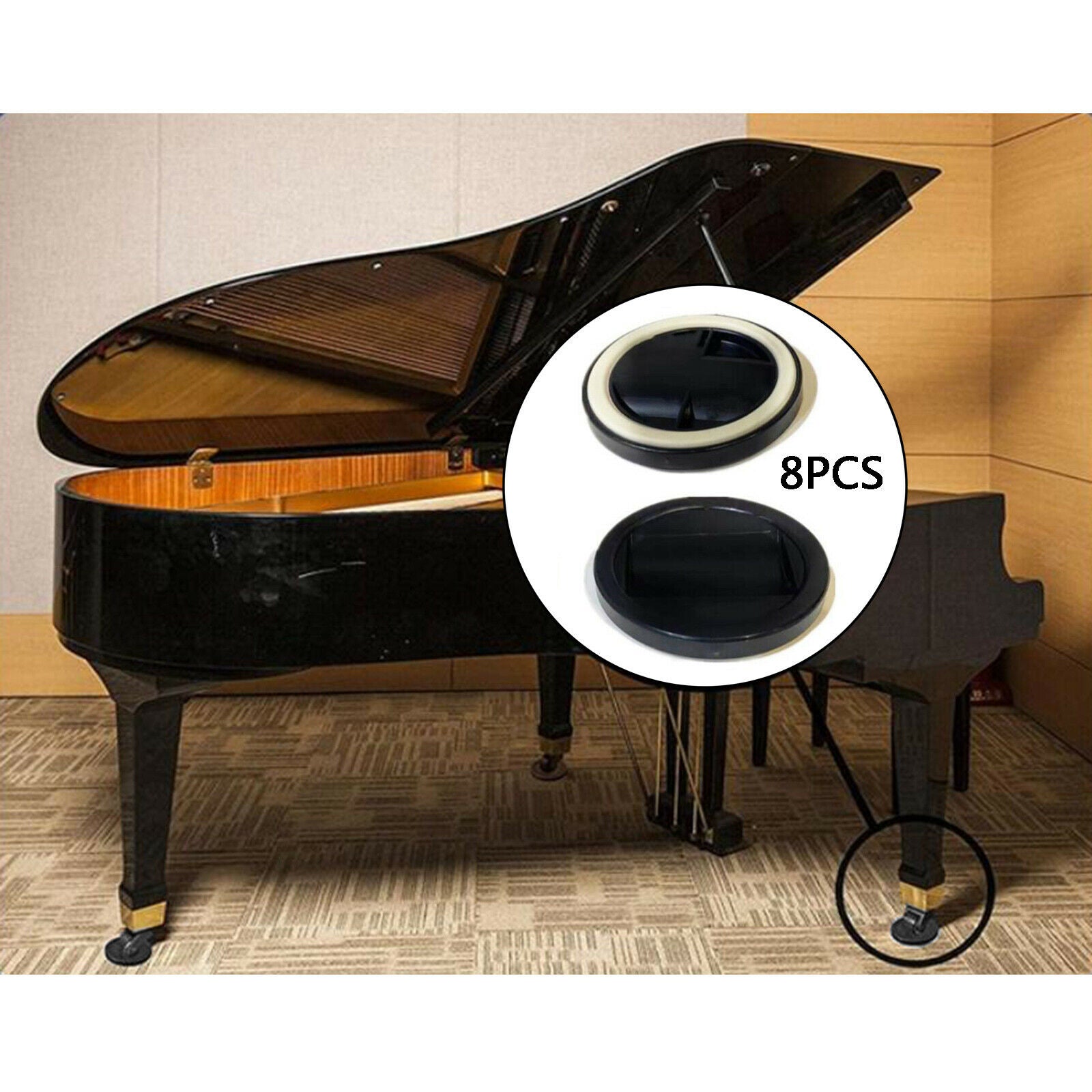 Chair Leg Caps Floor Protectors Reduce Noise 8pcs Round Pad No Need to Stick