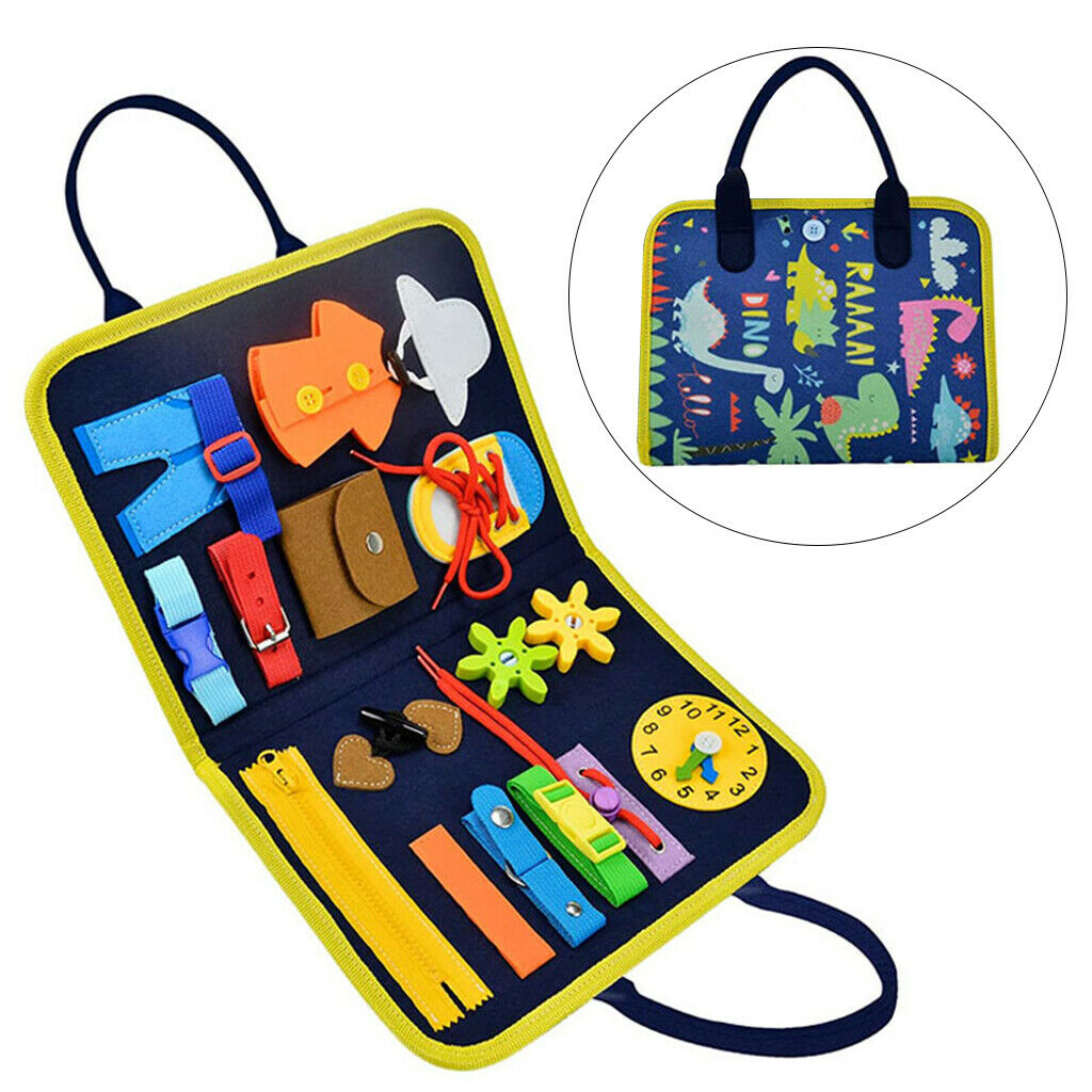 Portable Felt Busy Board Dress Life Basic Skills Early Educational Toys Gift