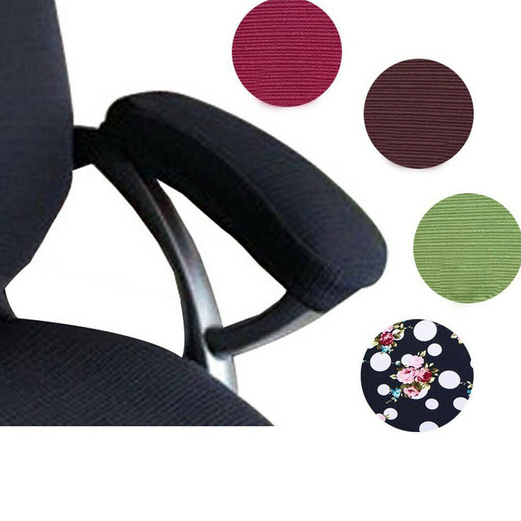 3 Pairs Home Office Chair Armrest Slipcovers Covers Pads Black Red Brown