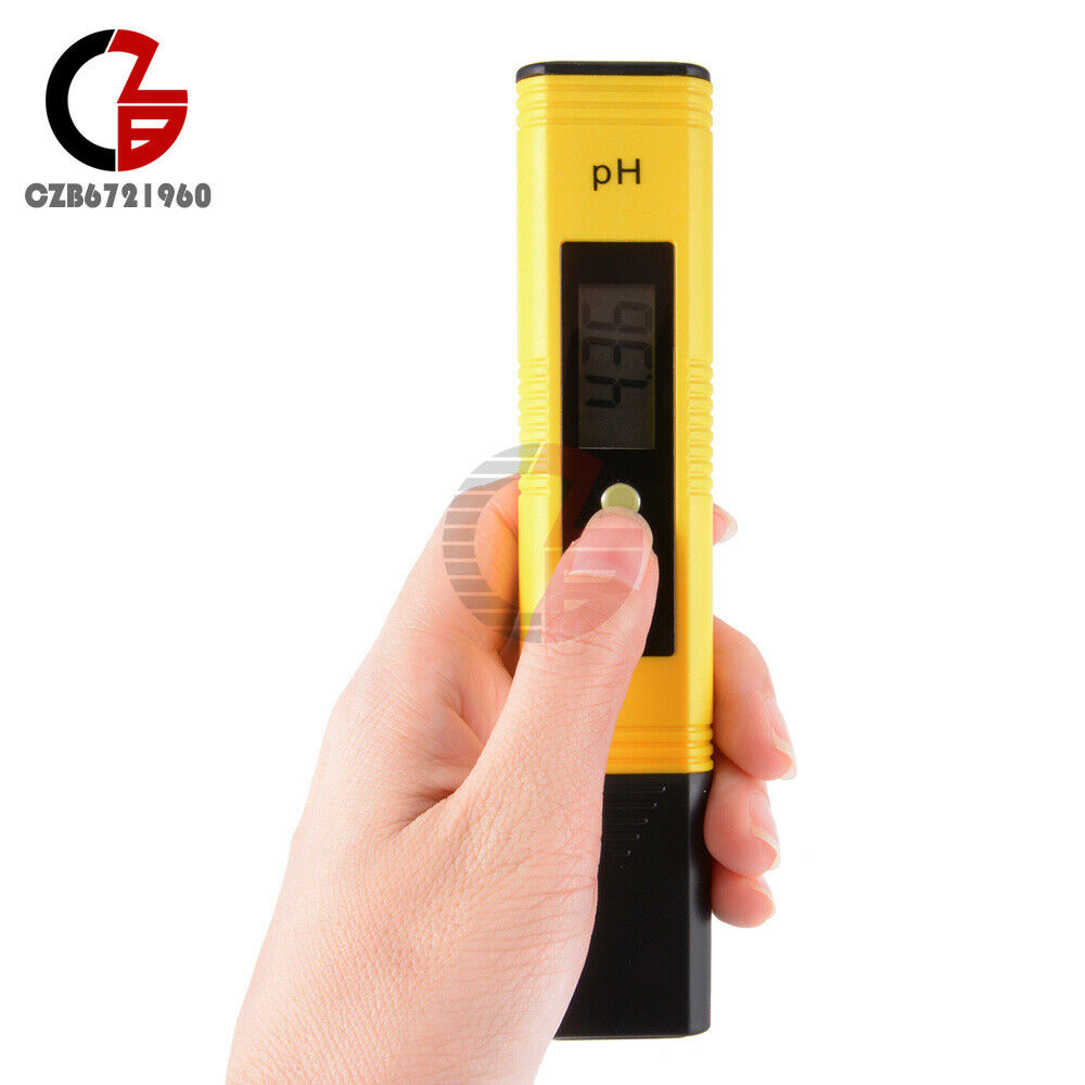 5Pcs 2-Buttons Digital LCD PH Meter Pocket Tester Pen Monitor Aquarium Pool Wine