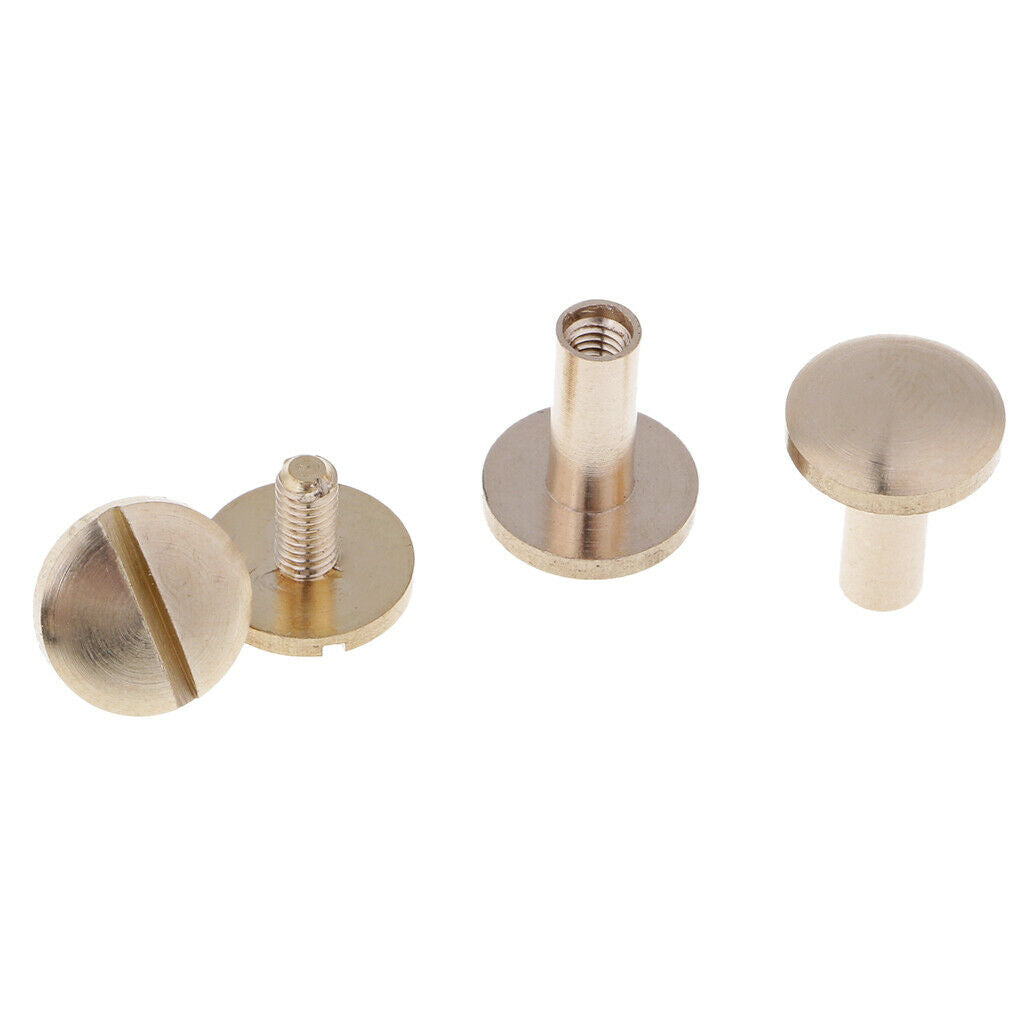 Pack of 12 DIY Solid Brass Nail Rivet Stud Button Durable Alloy Round Buttons