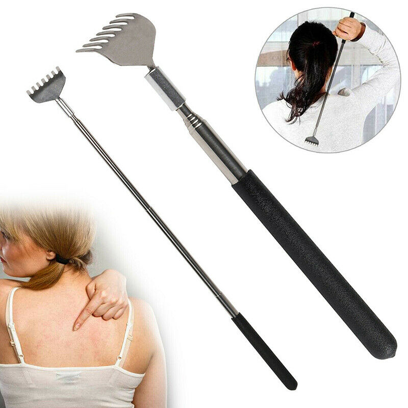 Metal Stainless Back Scratcher Telescopic Extendable Itching Aid Extender To Tt