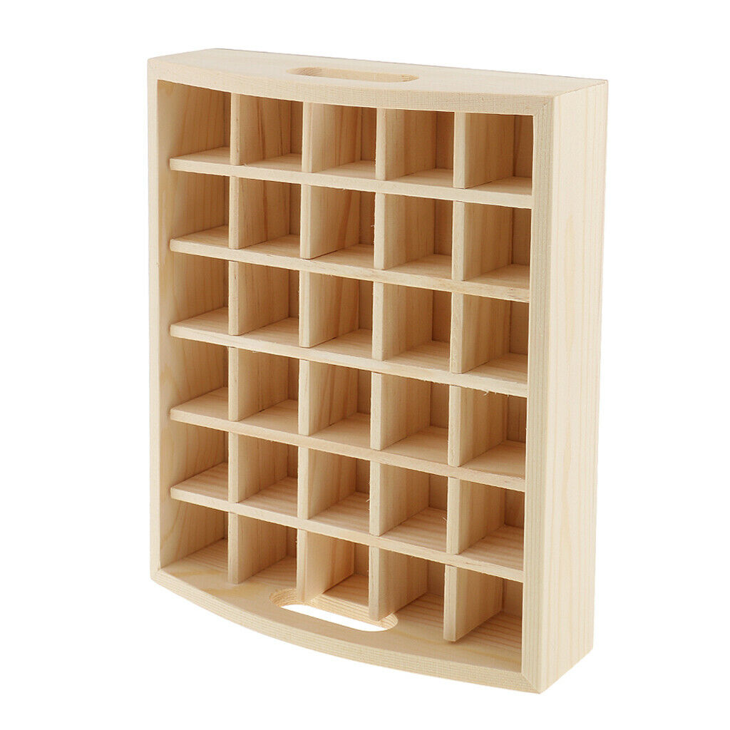 2 Pcs Natural Wood Essential Oil Box Display Storage Case Holder Rack Stand