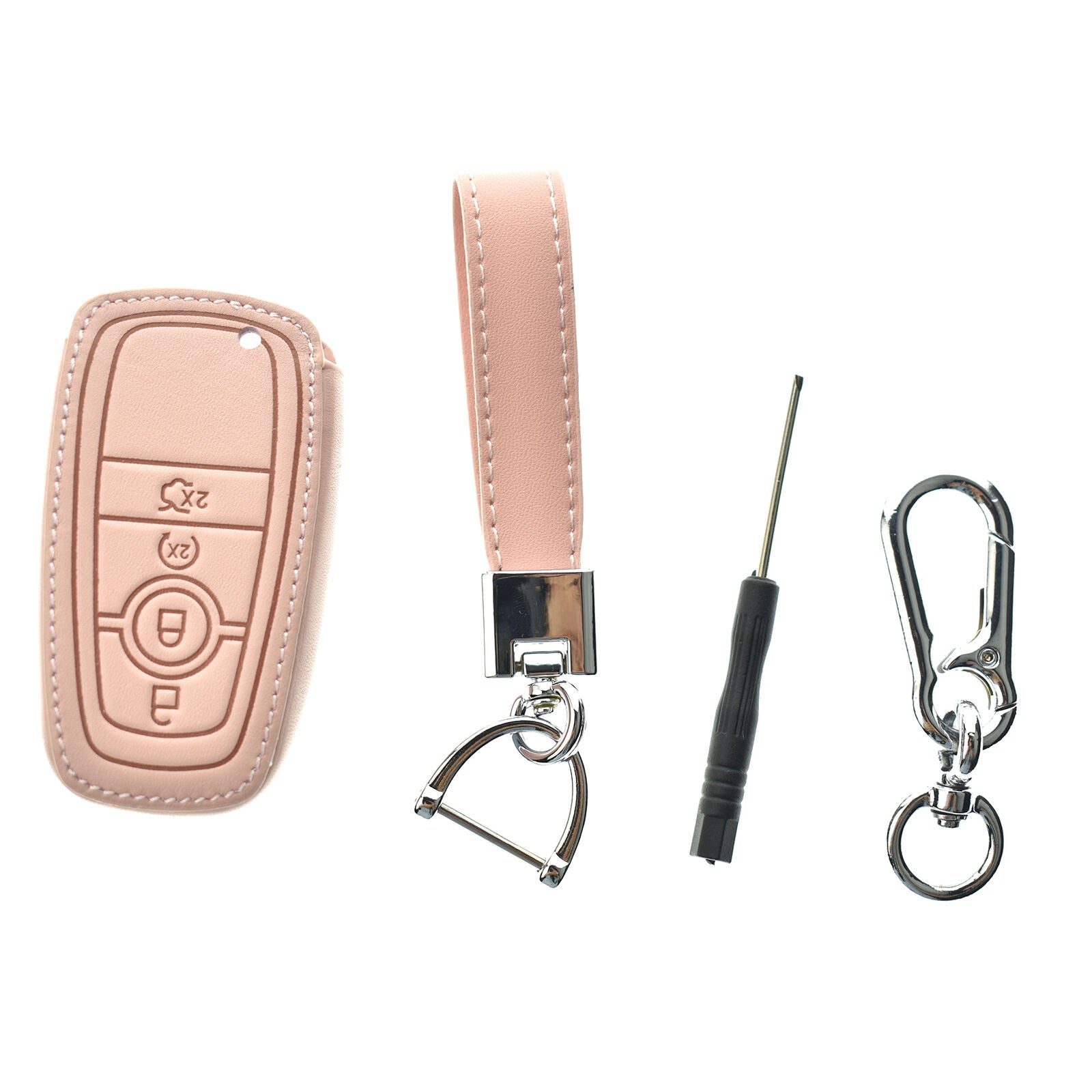 Car Key Case Cover FOB Chain Fob Holder for Ford Mustang Mondeo Edge Explorer
