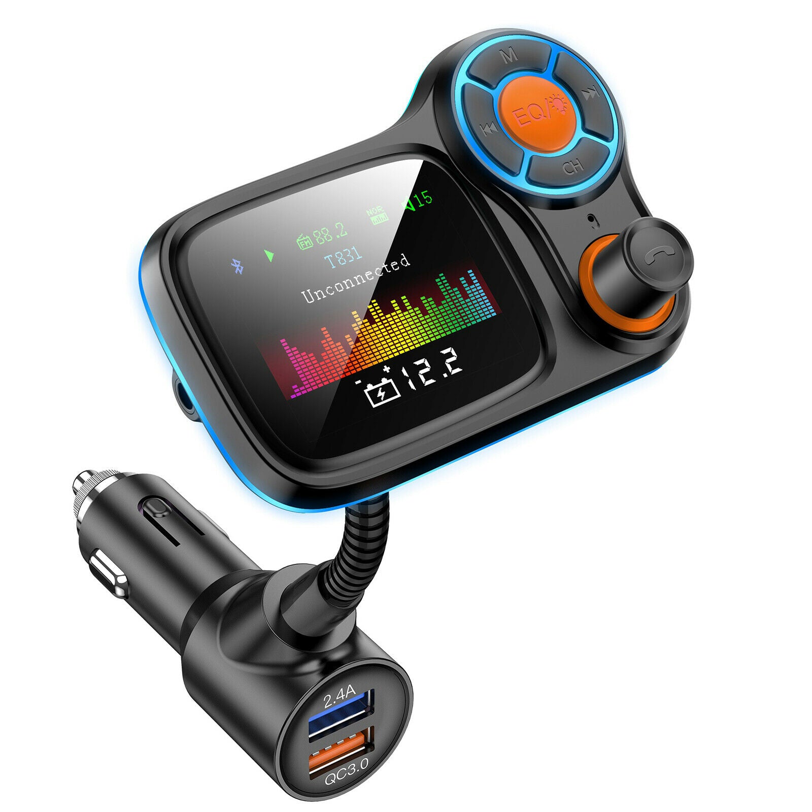 Wireless Bluetooth FM Transmitter Car MP3 Player AUX Audio Receiver QC3.0