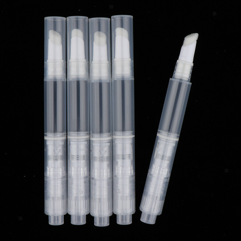 5pcs 3ml Twist Pen Cosmetic Nail Oil Eyelash Lip Gloss Tube with Brush Lip Gloss